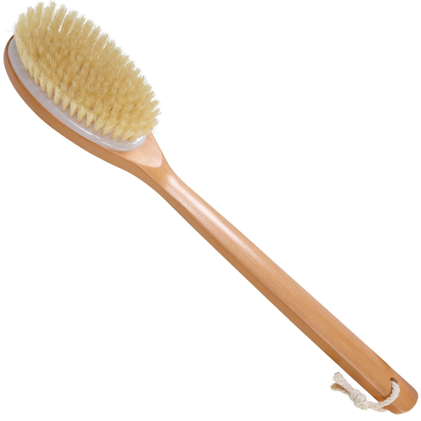 OWIIZI Bath Brushes with Soft and Natural Bristles Antiskid Wooden Long Handle Shower Body Scrubber for Wet or Dry Exfoliating,Back Scrub Deep Cleanse