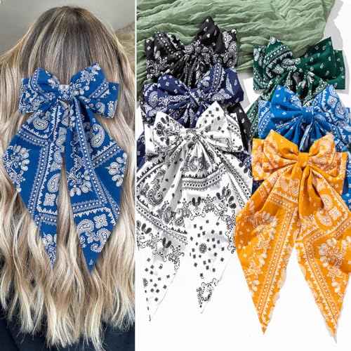 Nonslip Hair Bows Claw Clips for Women & Girls - 6 PCS Big Bow-Knot Clips for Thick & Thin Hair