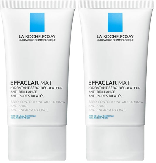 La Roche-Posay Effaclar Mat Oil-Free Mattifying Moisturizer,(Pack of 2)