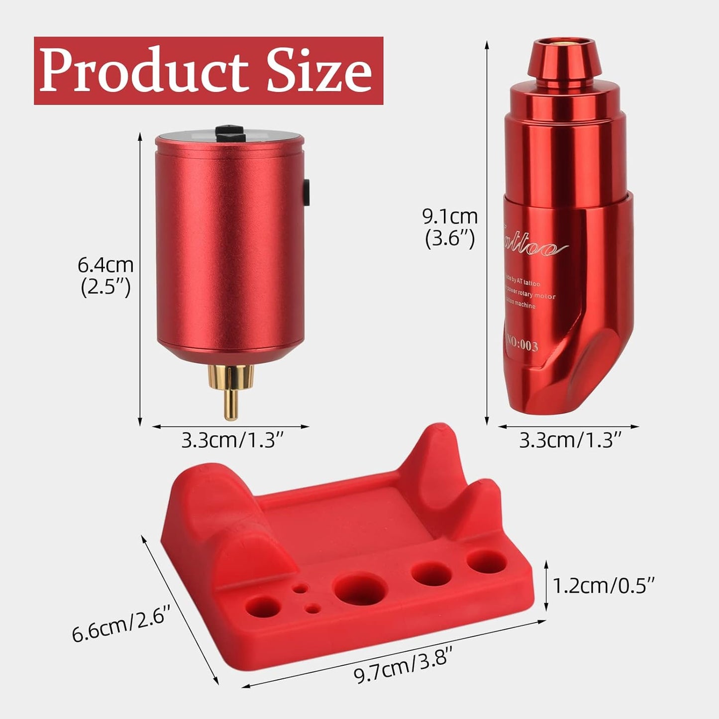 Tattoo Pen Machine Kit - Cordless Power Supply & Silicone Holder | 1300mAh Rechargeable Set with 3RL Needles