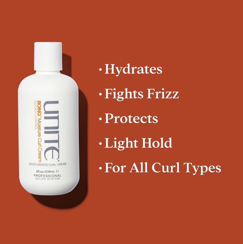 Moisture Curl Cream - Mega-Hydrating Coconut & Argan Oil | Frizz Control & UV Protection for All Curl Types - 8 Fl Oz