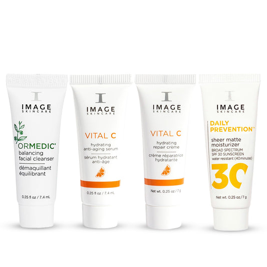 IMAGE Skincare, Five Star Favorites Introductory Skin Care 4 Step Regimen Set for Brighter, Healthier Looking Skin, Travel Size