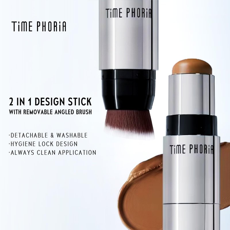 TIMEPHORIA ECLIPSE SPARK 2 in 1 Face Contour Sticks, Blendable, Non-greasy, Long-lasting Cream Face Contouring Pen, Lightweight Finish Makeup, Buildable Coverage, Easy Application (01 LUNAR)
