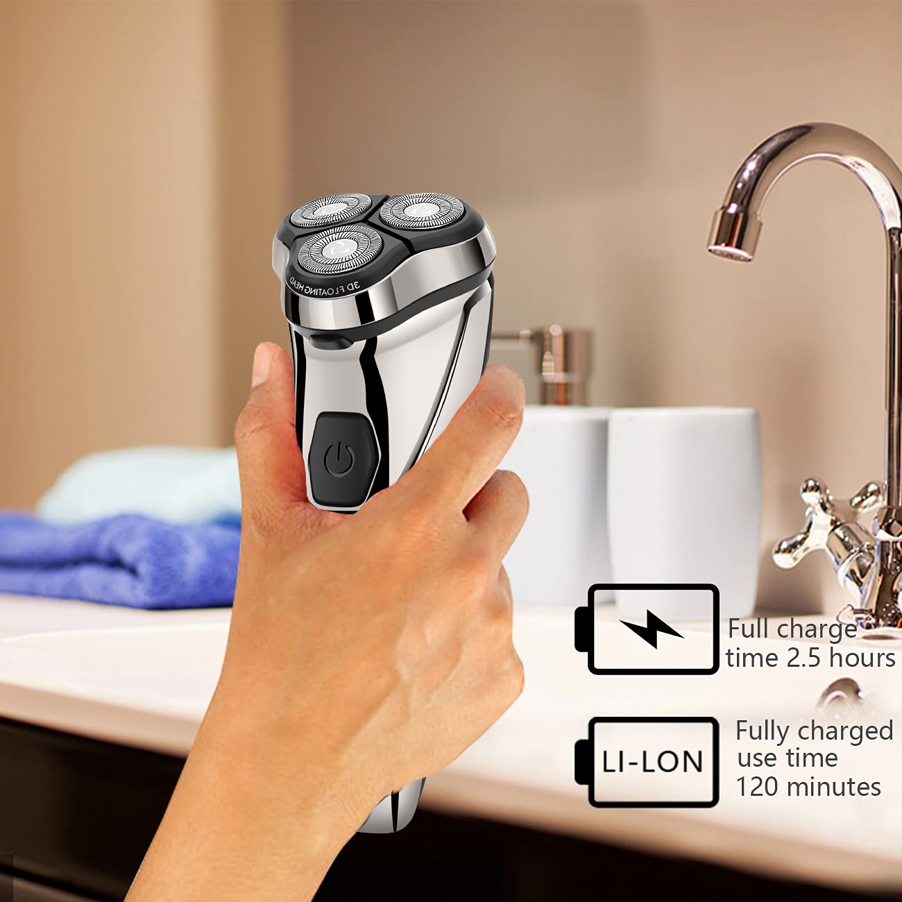 WELIRY Electric Razor for Men Shaver Mens for Shaving with Pop-up Trimmer Electric Rotary Shavers for Men Wet & Dry Cordless Waterproof USB Rechargeable