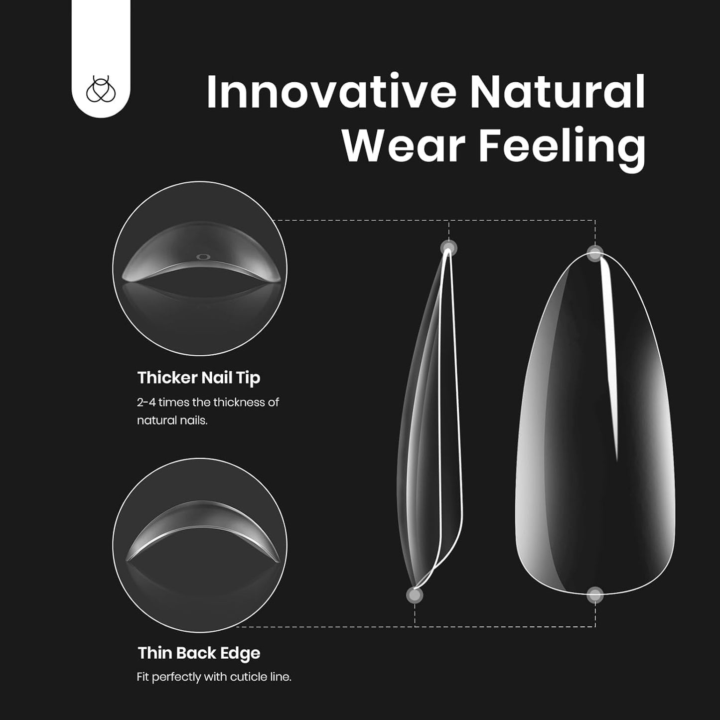 Beetles Gel Nail Kit - 9-In-1 Easy Nail Extension Set with Almond Tips & UV Lamp | Medium Almond Size