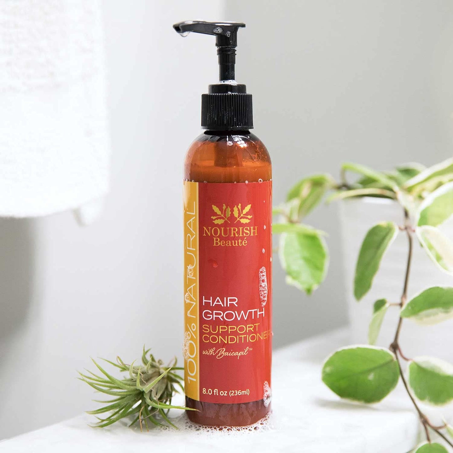 Nourish Beaute Hair Growth Conditioner - All Natural with DHT Blockers, Biotin, Botanicals - All Hair Types, Hair Regrowth & Thickening, Hair Loss Treatment for Men & Women, No Minoxidil or Drugs