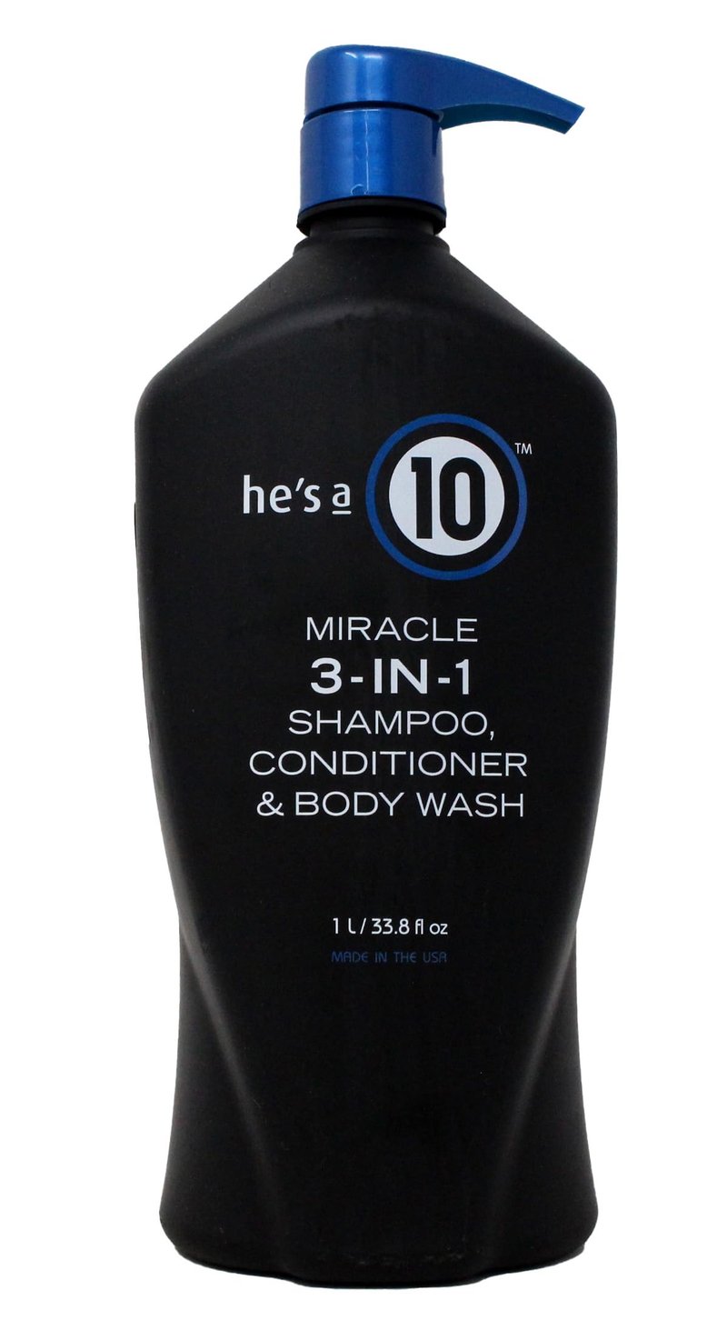 It's a 10 Haircare He's a 10 Miracle 3-IN-1 Shampoo, Conditioner & Body Wash 1 Liter