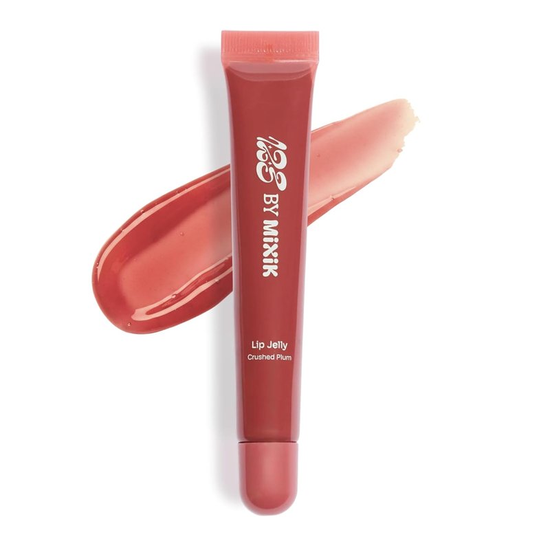 Lip Jelly - Sheer Glossy Lip Gloss with Vitamin 10 Complex & Nourishing Oils | Hydrating Vegan Non-Sticky Stain, 0.3 fl oz (Crushed Plum)