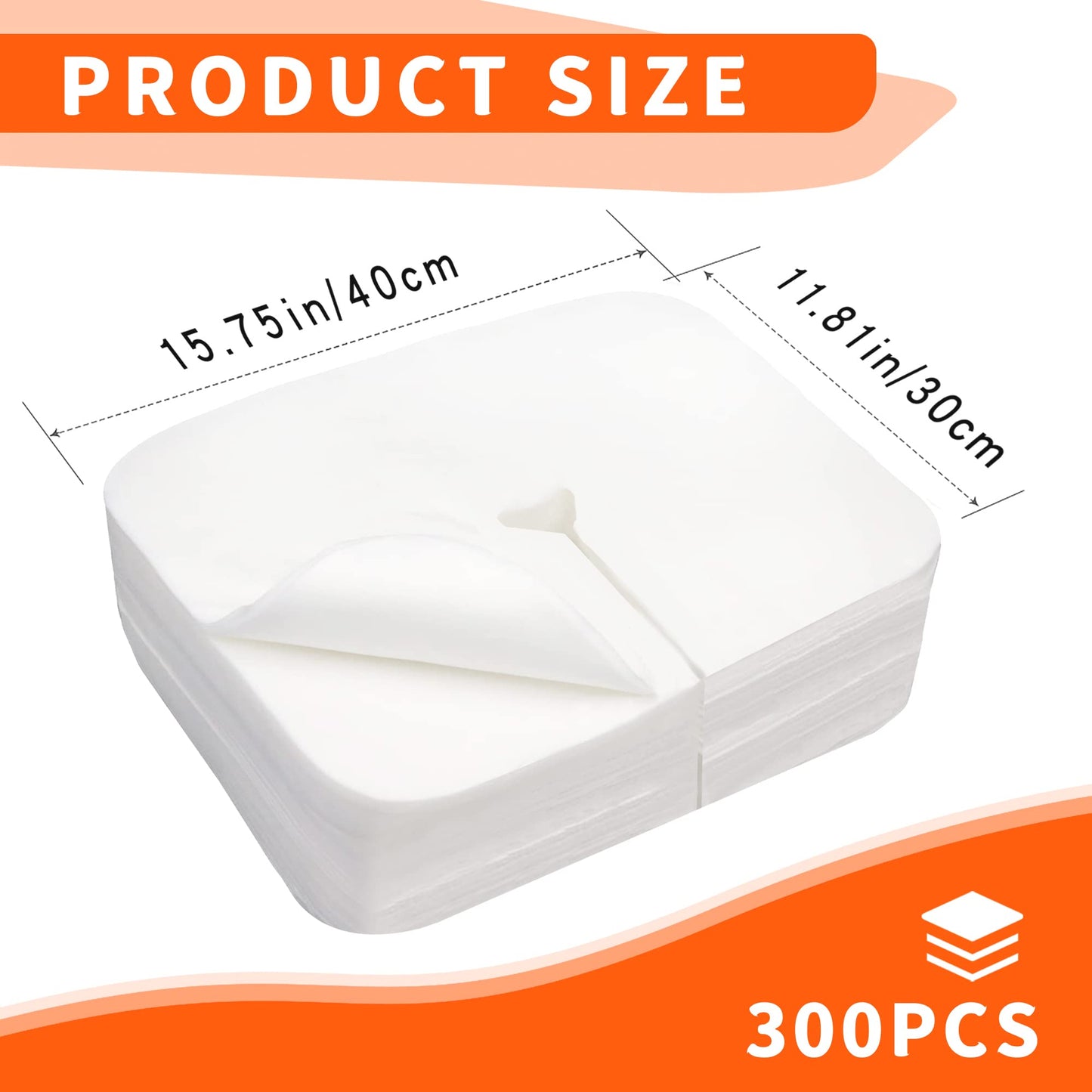 Sheikbeba 300 Count Disposable Face Cradle Covers, Massage Face Covers Medical-Grade Ultra Soft Large Headrest Covers for Massage Tables & Massage Chairs
