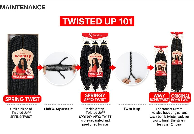 Outre Crochet Braids X-Pression Twisted Up 3X Springy Afro Twist 24" (3-pack, 4)