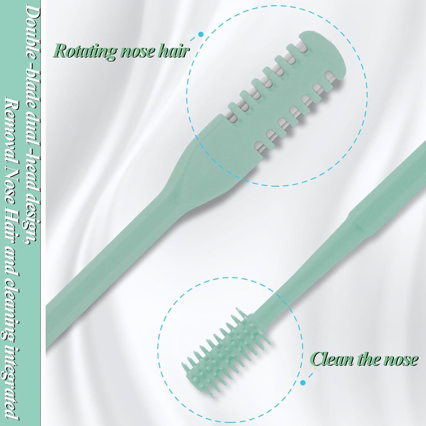 Womens Nose Hair Trimmer, 2 in 1 Dual-Ended Nasal Hair Cutter, Safe Round Tip Nose Trimmer Women, Washable Stainless Steel Blades, Painless Hair Removal Tool, 3 Pcs