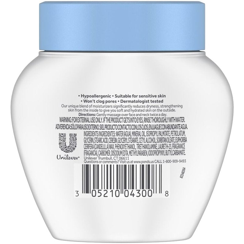 POND'S Dry Skin Cream 6-Pack – Rich Hydrating Facial Moisturizer for Sensitive Skin, Hypoallergenic, Dermatologist-Tested, Non-Comedogenic, 3.9 Oz Ea