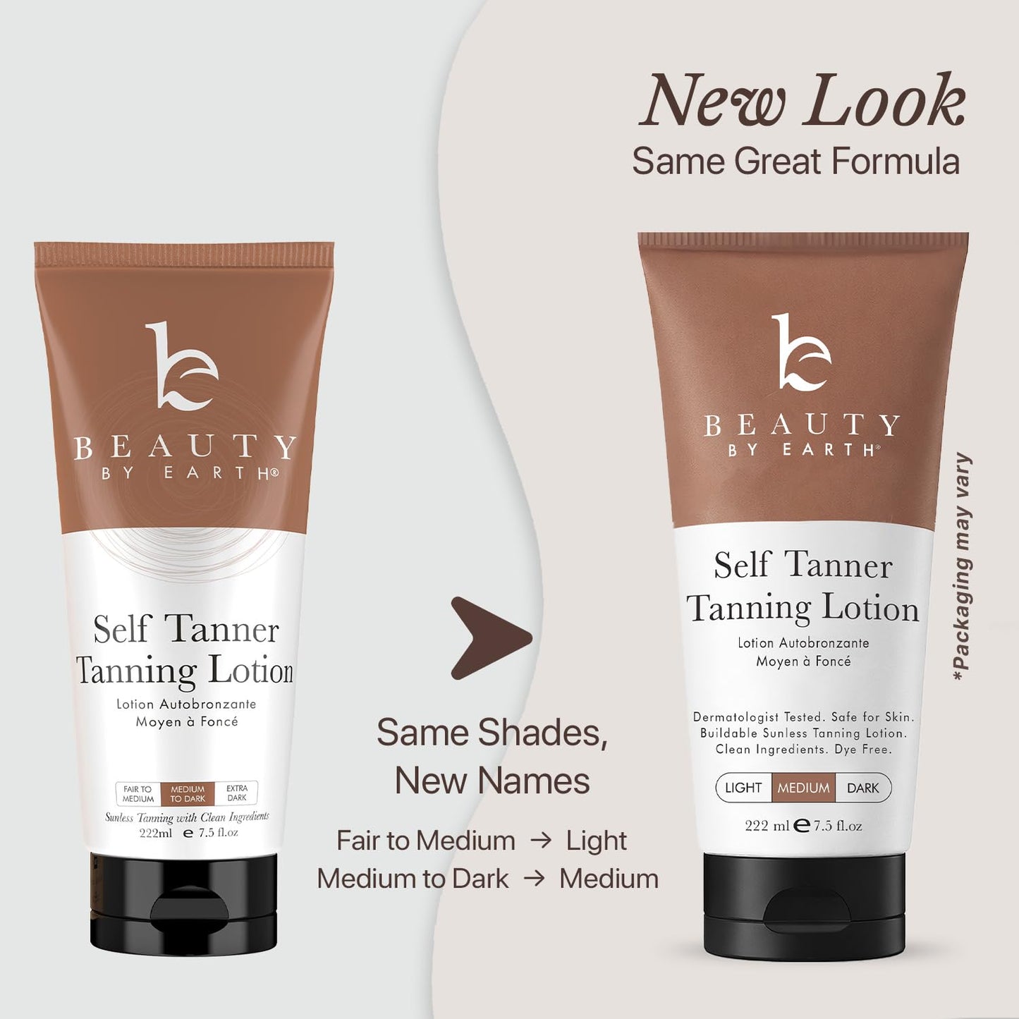 Beauty by Earth Self Tanner - USA Made with Natural & Organic Ingredients, Moisturizing Self Tanning Lotion with Aloe Vera & Coconut for a Natural Glow, Streak-Free Fake Tan (Medium)