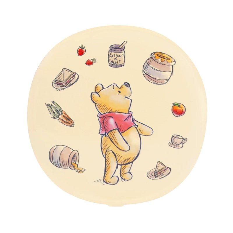 Impressions Vanity Winnie The Pooh 11 O'clockish LED Compact Mirror with 3X Magnified Top Mirror, Winnie The Pooh Artwork Travel Mirror with Touch Sensor LED Lighting and Adjustable Brightness