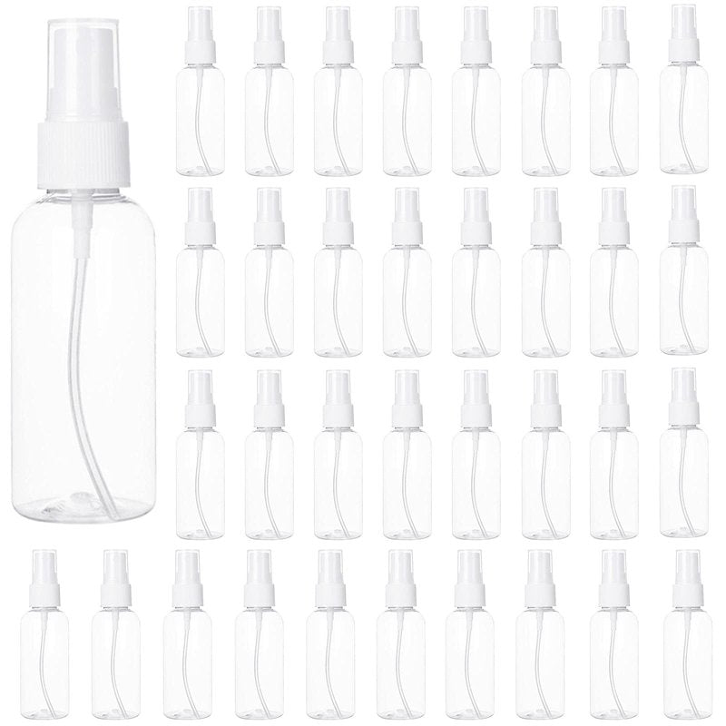 APACALI 50pcs 2 Oz Clear Fine Mist Spray Bottles, Reusable, Leak-Proof, Mini Travel Empty Spray Bottles for Perfume, Plant, etc. (60ml)