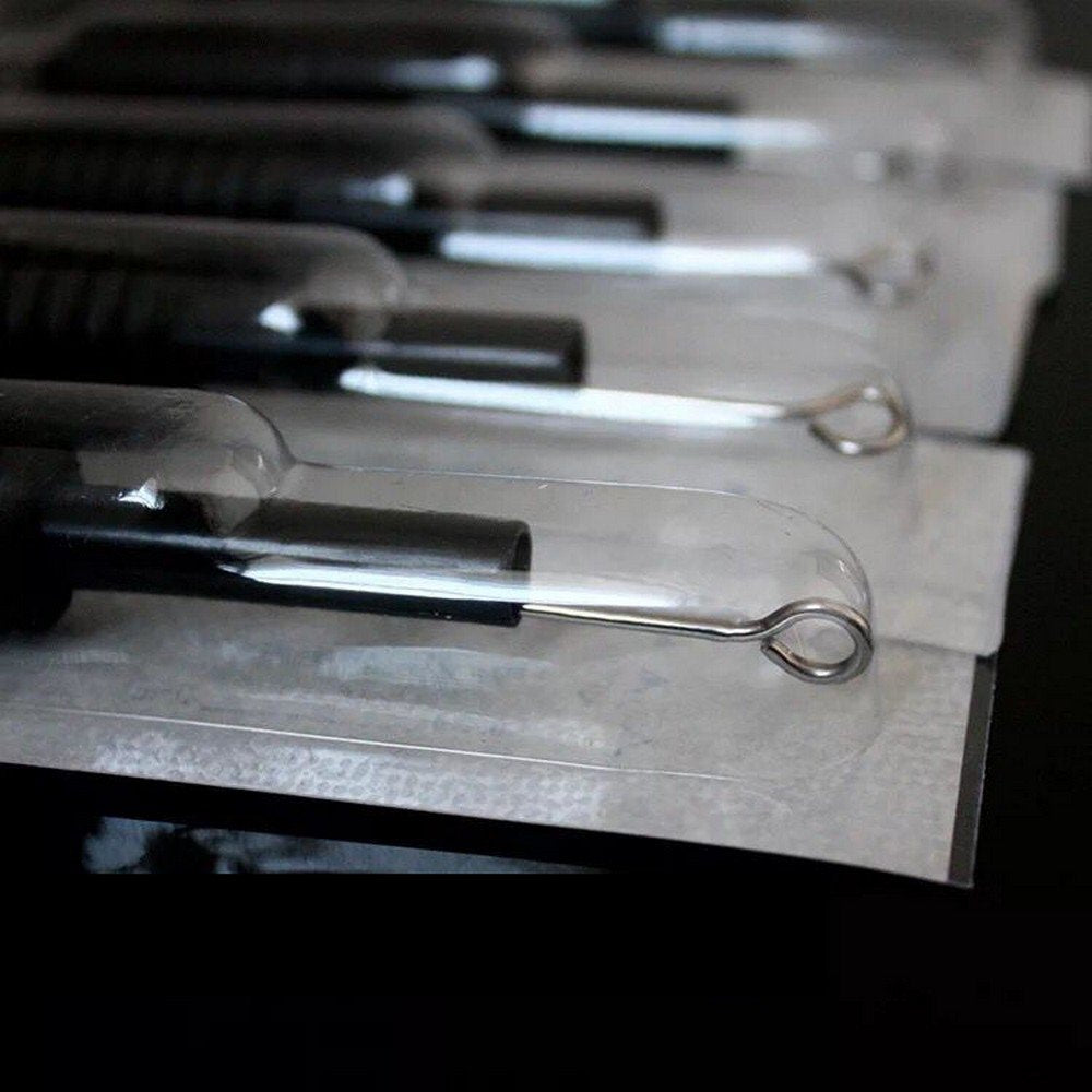 50PCS Disposable Sterilized Conjoined Tattoo Needles and Tubes Grip 5RL(19mm)