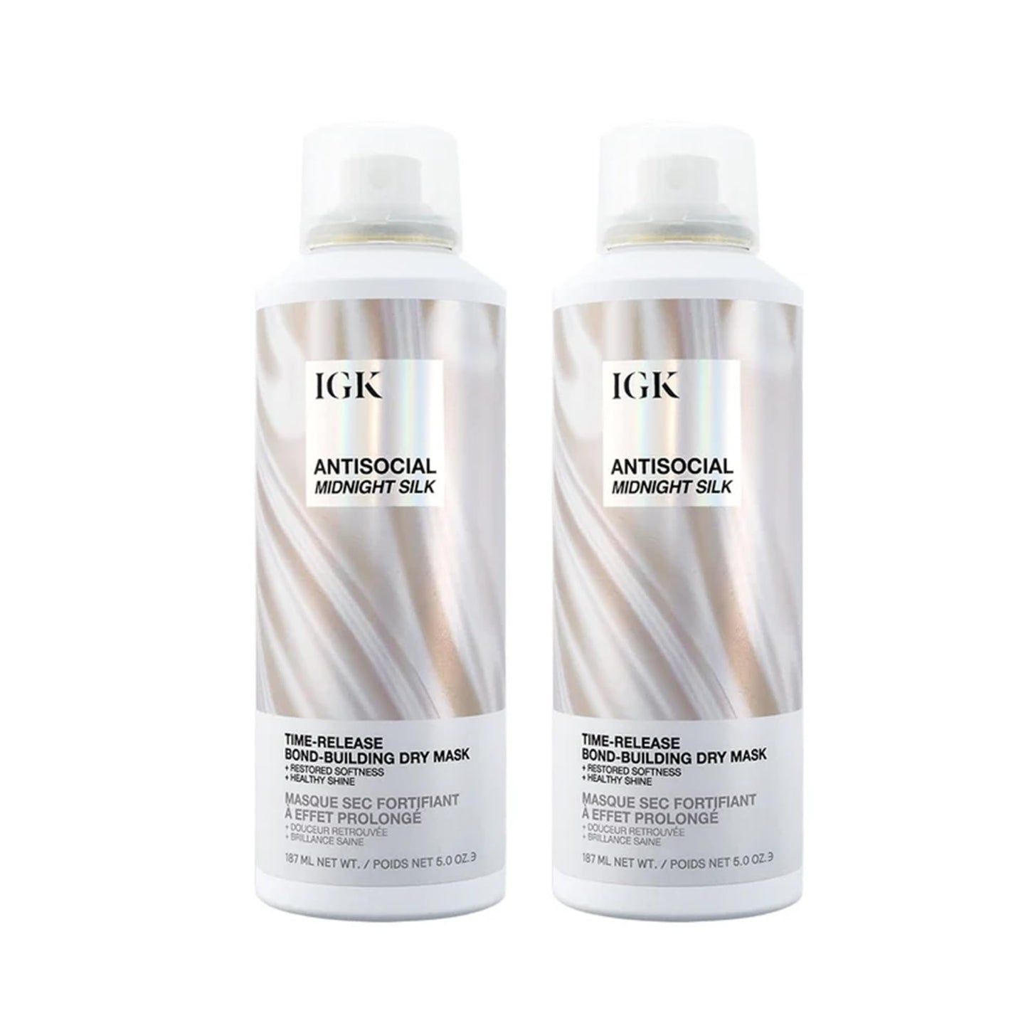 IGK Antisocial Dry Hair Mask | Leave-In Overnight Bond-Building Treatment for Dry Hair & Extensions | Hydrates, Repairs & Softens | Limited Edition Design | 5oz (Pack of 2)