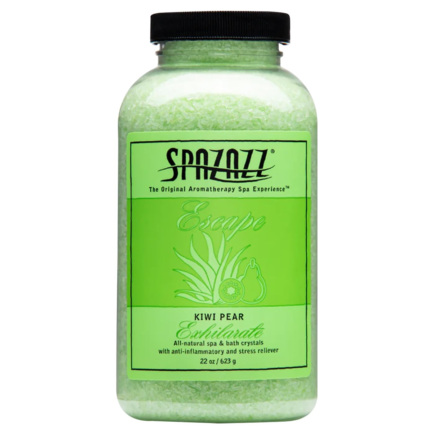 Spazzaz Hot Tub & Spa Bath Salt Aromatherapy Crystals. 22 oz Kiwi Pear Crystals and Bath Salts - Oil-Free & Safe for All Spas
