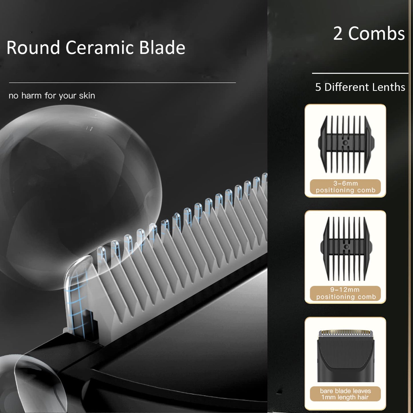 Favrison Hair Clippers for Men, Automatic Vacuum Professional Cordless Hair Clippers, Waterproof & USB Rechargeable Hair Cutting Kit Hair Trimmer with Magnetic Storage Bin