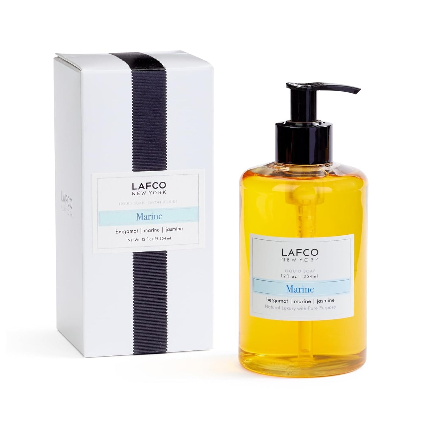 LAFCO New York Liquid Soap - Marine Scent, 12 oz | Regenerates & Moisturizes All Skin Types, Hypoallergenic & Cruelty-Free