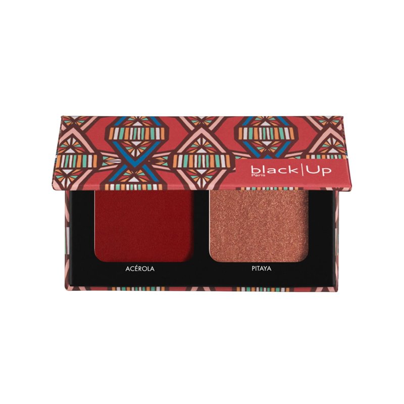 Black Up Blush & Highlighter Duo Palette Full Coverage Color Face Cheeks Makeup Palette All Day Wear Blendable Multi Use Eyes to Blush Velvety Finish, Contour to Highlight Natural Radiant Look (02)