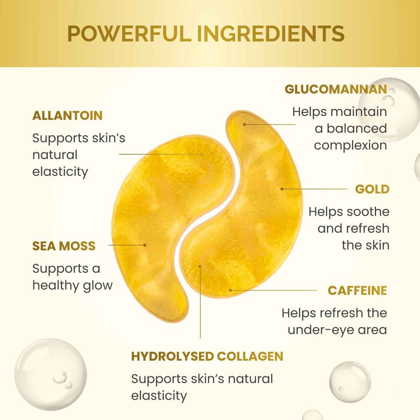 PLANTIFIQUE Gold Eye Patches for Puffy Eyes | 30 Pairs | Gifts | Under Eye Masks for Dark Circles | Puffiness Eye Gels | Eye Mask Skincare