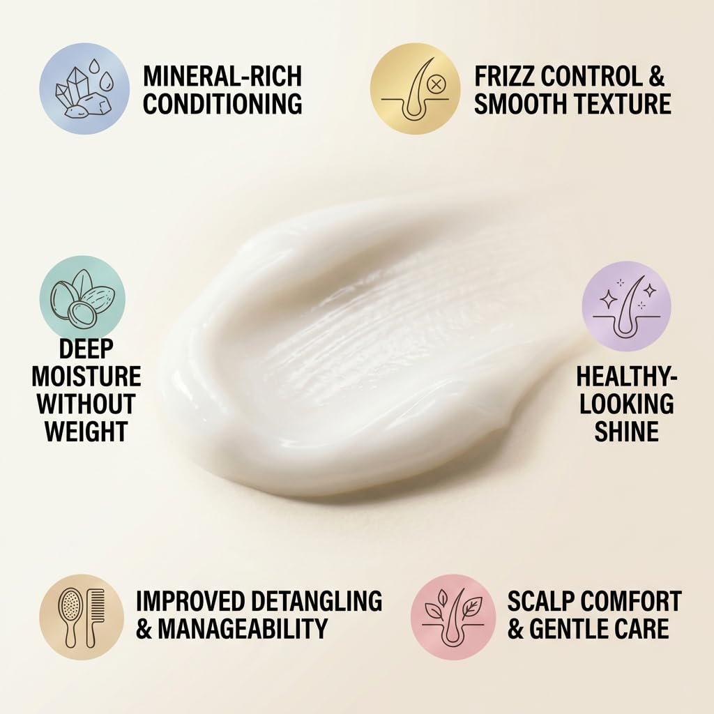 SEACRET Dead Sea Mud Conditioner - Moisturizing Hair Conditioner for Dry Damaged Hair with Argan Oil & Niacinamide, Sulfate Free, Paraben Free, Silicone Free, Shea Butter, 13.3 Fl Oz