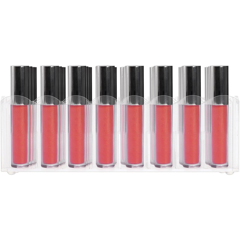 Hedume 2 Pack Lip Gloss Holder Organizer, 24 Spaces Acrylic Lip Gloss & Makeup Holder, Lipgloss Display Case for Tall Products