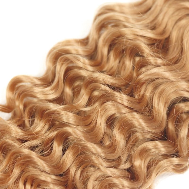 27-Inch Honey Blonde Deep Wave Human Hair Bundles - Brazilian Remy Quality | 26, 28, 30 Inch Options