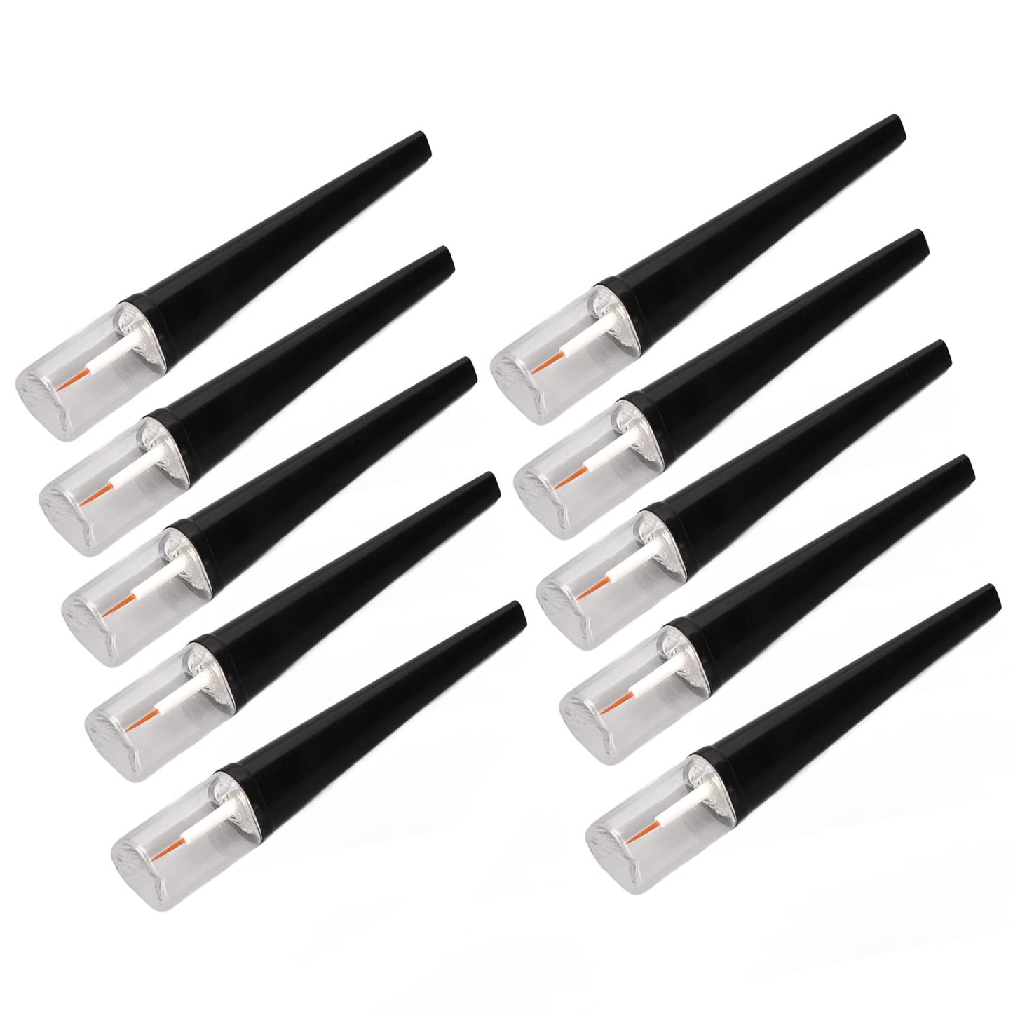 Liquid Bottle, 10pcs Eyelash Growth Liquid Bottle, Refillable Transparent Empty Tubes with Black Cover for Cosmetic 5ml