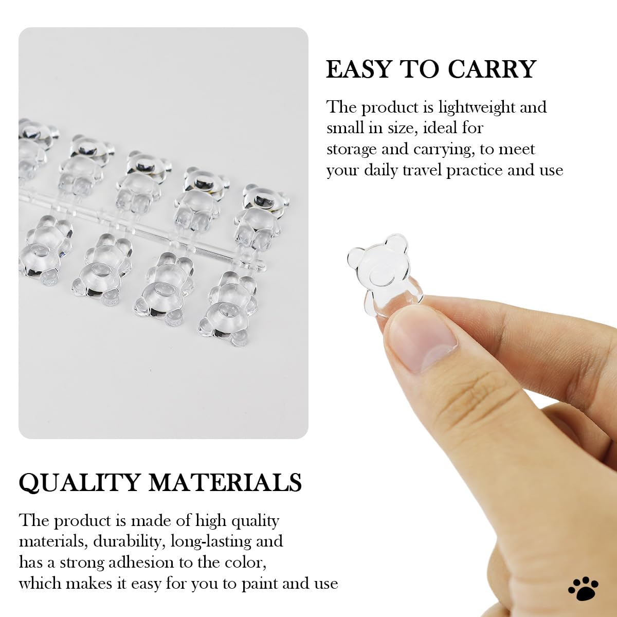 LCJAOF 140pcs Nail Polish Color Card Display Sticks Cartoon Bear Shaped Transparent Acrylic Display Card for Colorful Polish DIY Manicure Tool Accessories