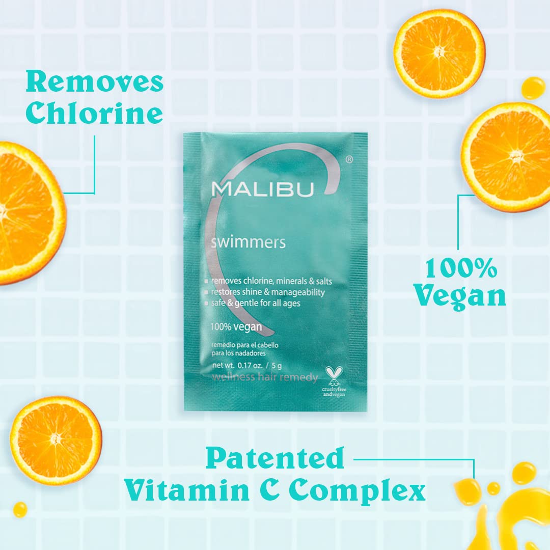Malibu C Swimmers Wellness Remedy - Restoring Hydrating Hair Care with Vitamin C - Protects Against Chlorine Damage (1 Packet)