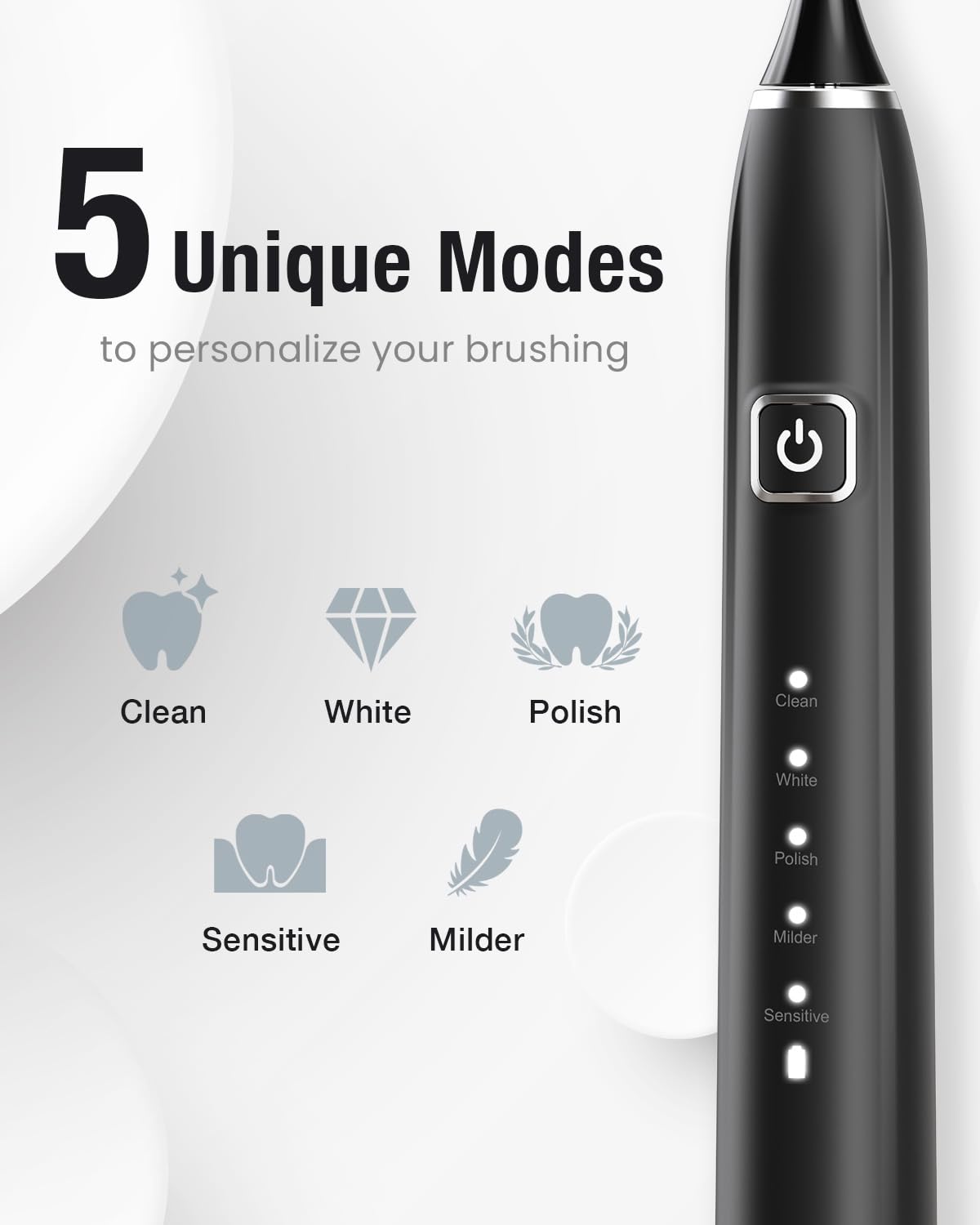7AM2M Sonic Electric Toothbrush with 6 Brush Heads for Adults&Kids, One Charge for 120 Days, USB-C Charge, 5 Modes, 40000VPM Powered Toothbrush (Navy Blue)