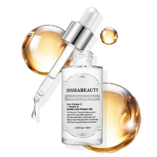 Vitamin c face serum with hyaluronic acid and vitamin e,Skin care, Anti ageing,Anti wrinkles, Smoother and Plumper Skin beauty products 1.35 fl oz