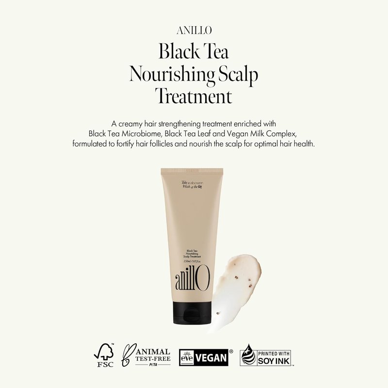 Vegan Hair Mask - Nourishing Black Tea Treatment for Scalp Health | Strengthens Barrier, Paraben & Silicone Free (5.07 fl. oz)