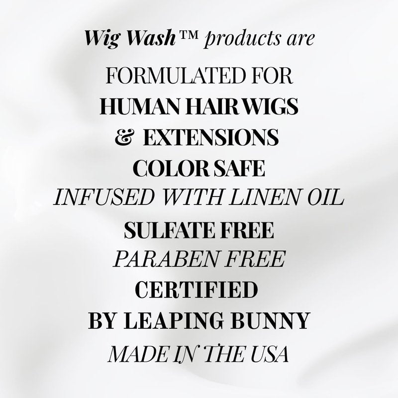 WIG WASH - WIG SHAMPOO - Linen Oil Shampoo – Sulfate-Free Cleanser for Human Hair Wigs & Extensions – Color Safe, Hydrating, Lightweight – 8 fl oz