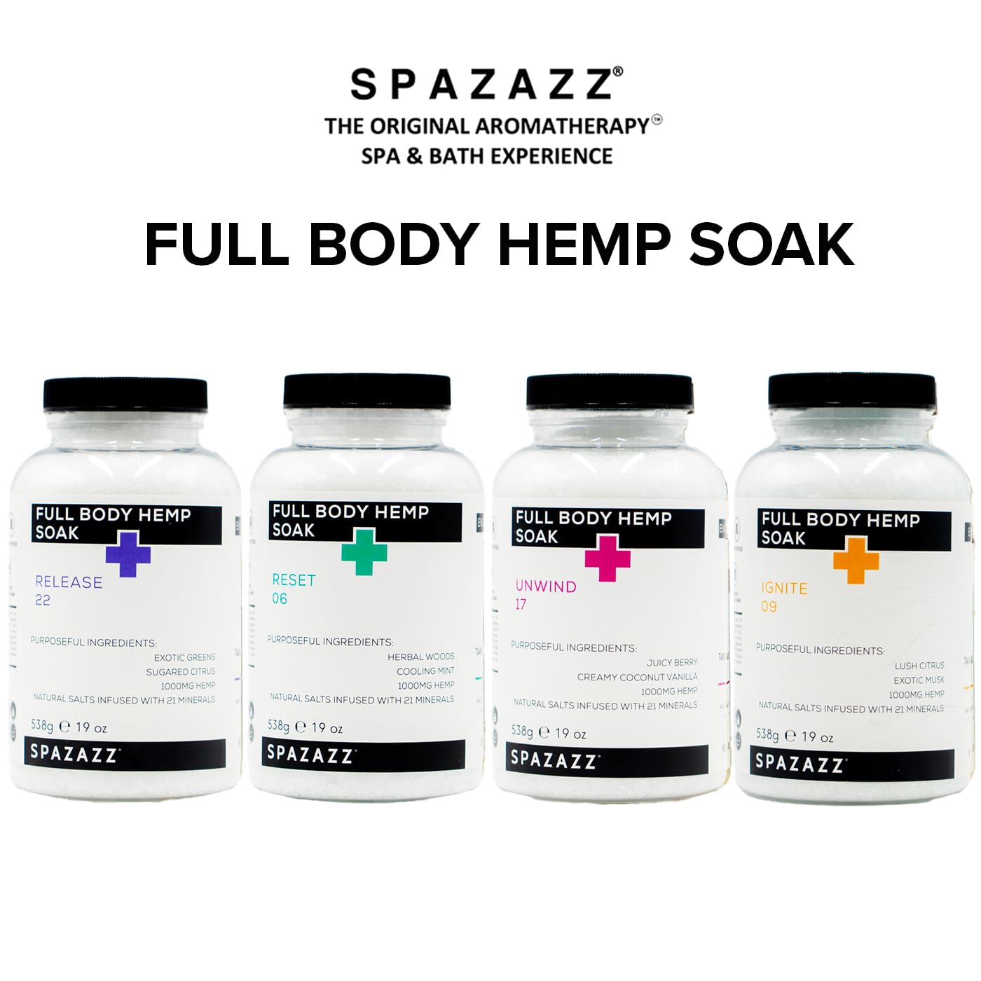 Spazazz Full Body Hemp Soak Reset 06 Aromatherapy Hot Tub & Spa Salt
