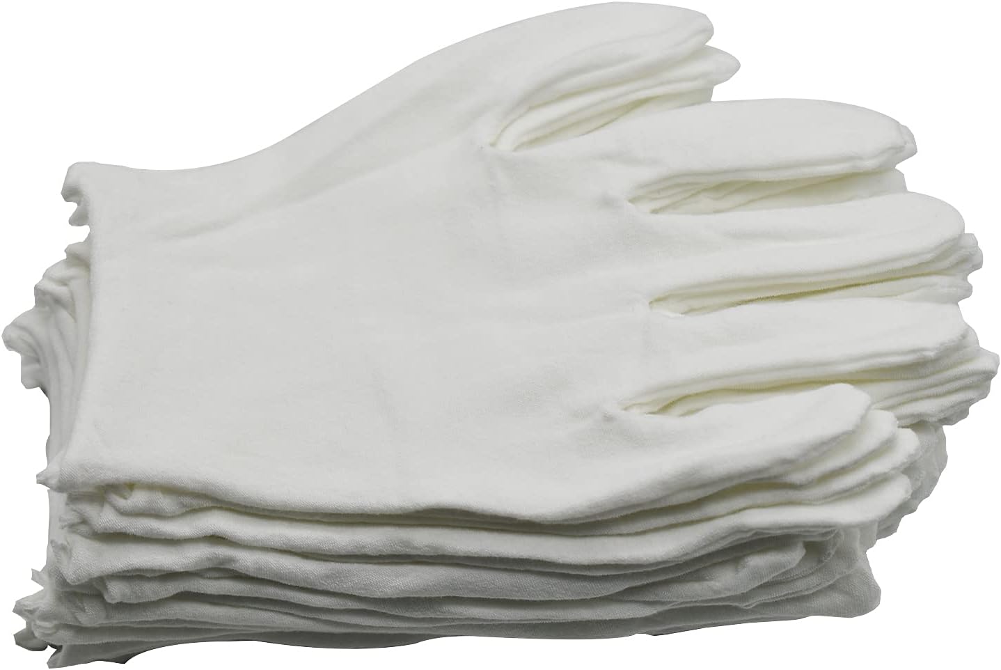 12 Pair White Cotton Gloves - 9 Inch Extra Large for Cosmetic Moisturizing & Jewelry Inspection