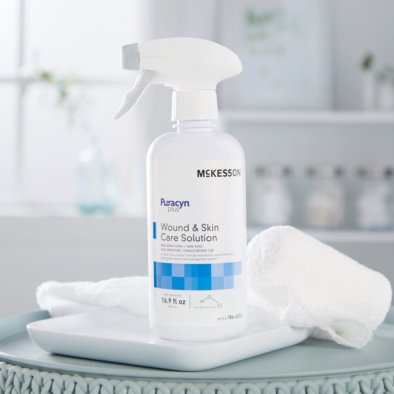 McKesson Puracyn Plus Wound and Skin Cleanser Spray [1 Count] - 16.9 oz Hypochlorous Acid Dermal Wound Wash for Cuts, Burns, Sores, and Skin Irritations, Non-Sting First Aid HOCl Spray