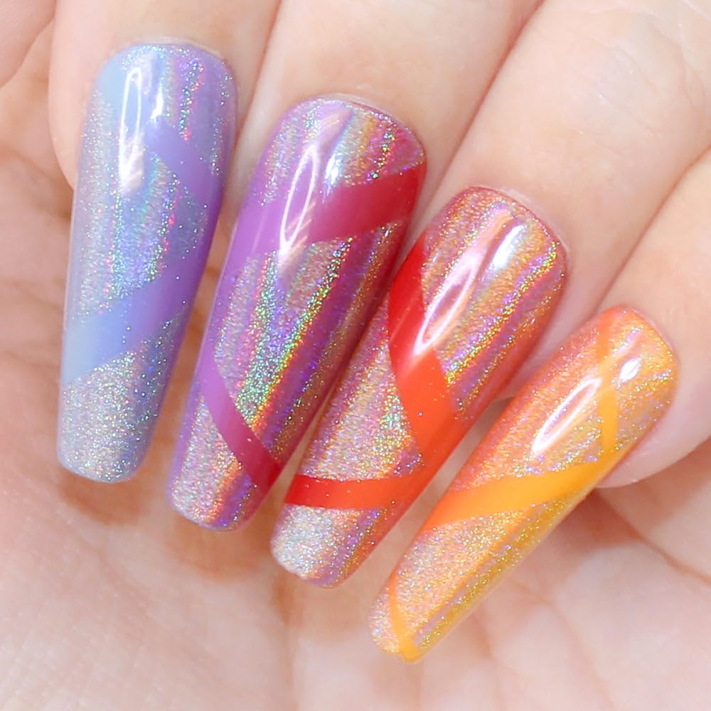 Holographic 3-in-1 Cat Eye Magnetic Nail Chrome Powder - DIY Nail Art, Holo Rainbow Effect | 1g, Holographic Silver