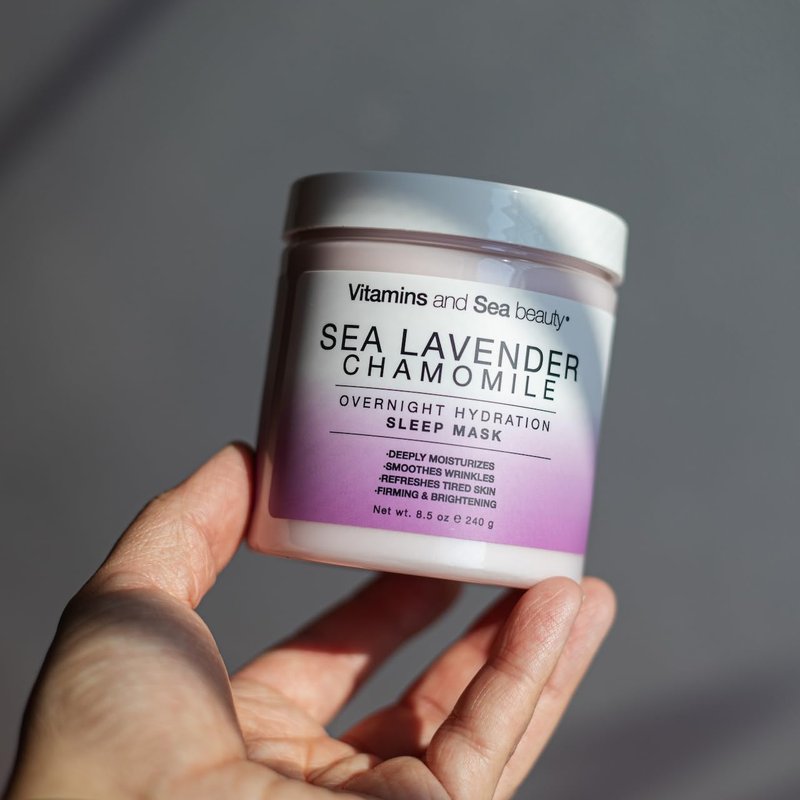 Vitamins and Sea Lavender Chamomile Sleep Mask - Deep Hydrating Overnight Face Mask with Botanicals, 8.5 oz