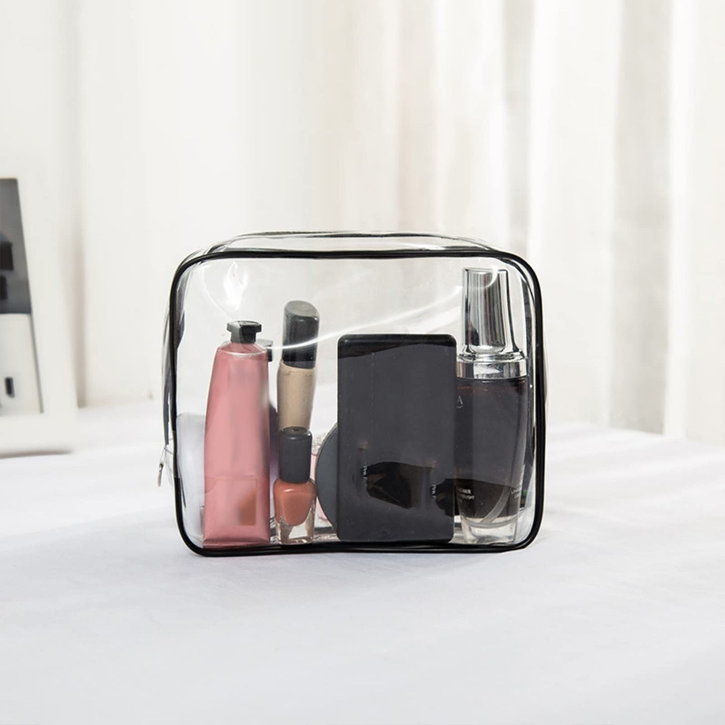 Merkaunis 36PCS Clear Makeup Bags, Zippered Travel Toiletry Bag, PVC Plastic Travel Bags for Women Men, Travel Waterproof Portable Bag for Bathroom, TSA Approved