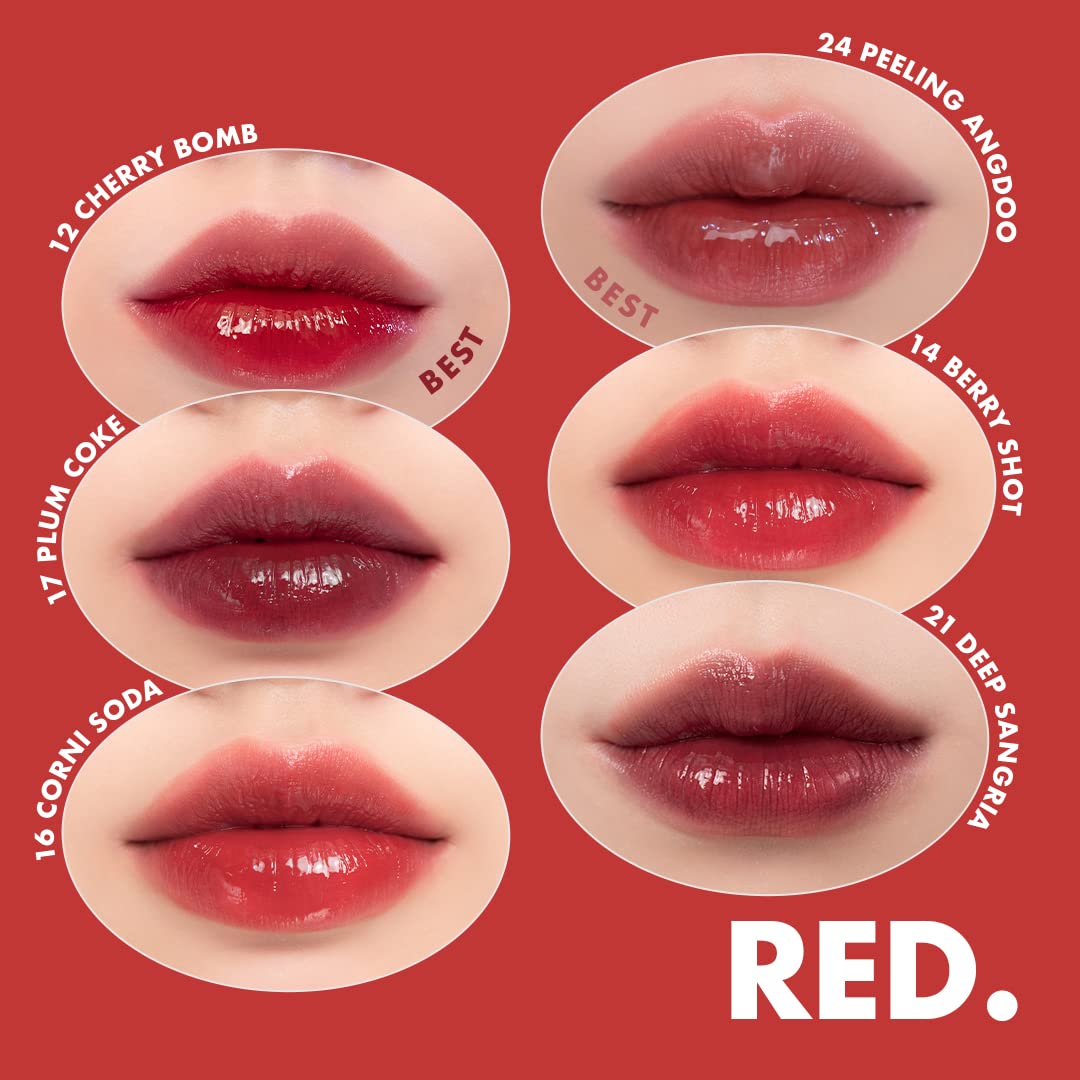 rom&nd Juicy Lasting Tint | Glossy Lip Tint | 12 Cherry Bomb | 0.19oz
