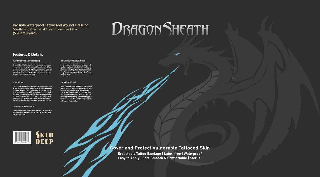 Skin Deep Derm Shield 5.9" x 8yd Roll (Sterile) Tattoo Aftercare Bandages with 3 Applicator Sticks