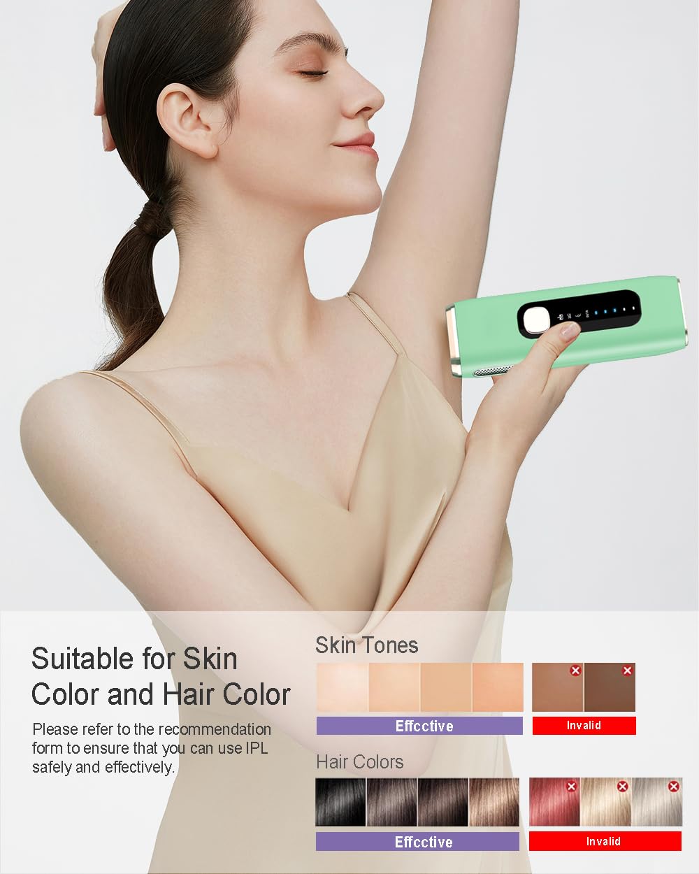 IPL Hair Removal Device, model: AI06, for Facial Legs Arms Bikini Line