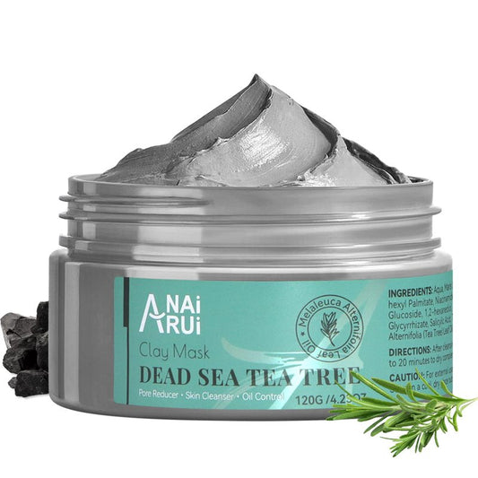 Dead Sea Mud Mask with Tea Tree Oil & Salicylic Acid - Charcoal Pore Cleanser for Acne-Prone Skin | Unisex Detox Face Mask
