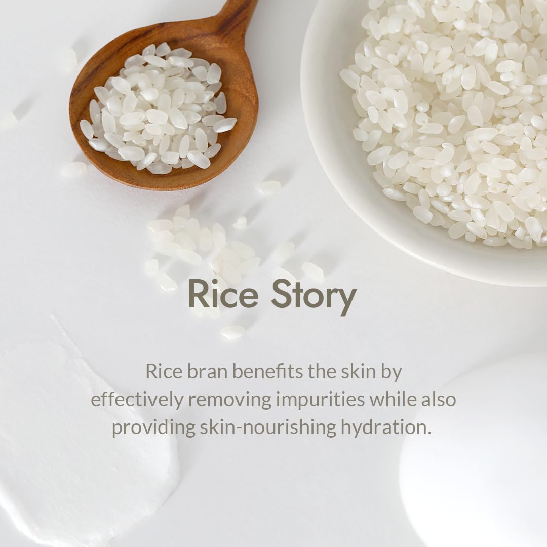 MIZON Rice Real Cleansing Foam Remove Dead Skin Hydrating Soothing Moisturizing Tone Correction Korean Skincare (150ml 5.07 fl oz)