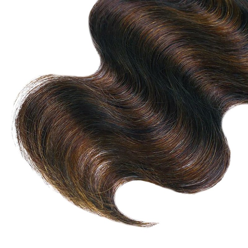 Ombre Brown Body Wave Hair Extensions - Two Tone Black & Brown | 14 Inch, 100G Bundle
