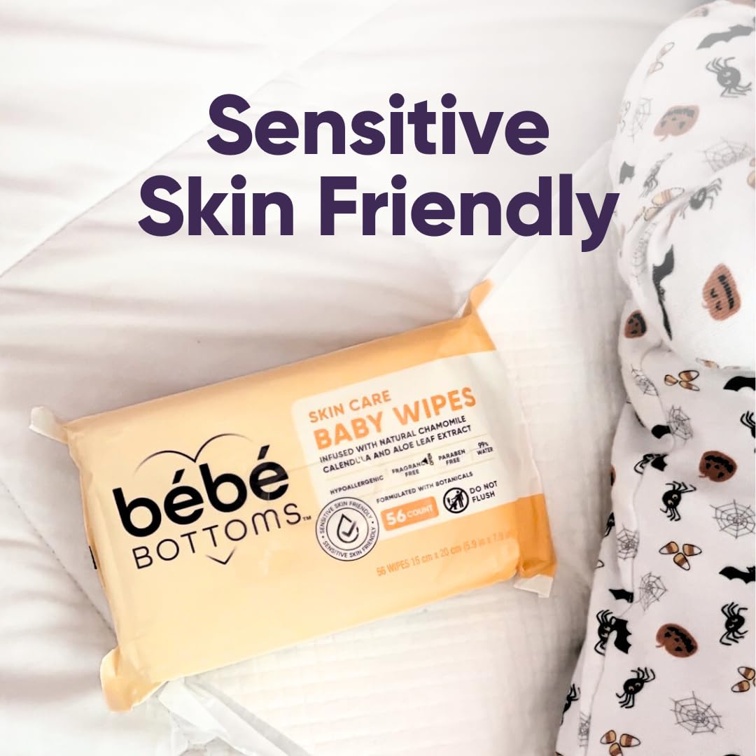 Bébé Bottoms Hypoallergenic Facial Cloth and Baby Wipes - Fragrance & Paraben Free, Sensitive Skin Friendly - Travel Essentials, Baby Essentials - Ideal for On-the-Go Families (672 Count)