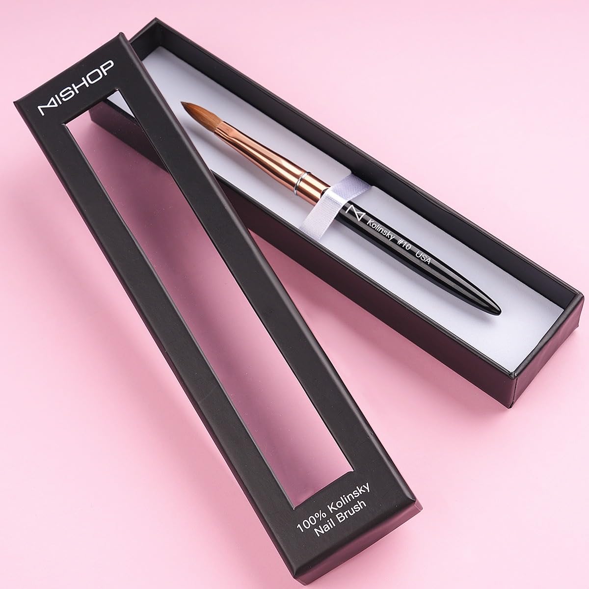 M – Regal 100% Kolinsky Acrylic Nail Brush | Professional Acrylic Nail Sculpting & Application Brush | Premium Nail Art Tool for Nail Technicians & Artists (#12)